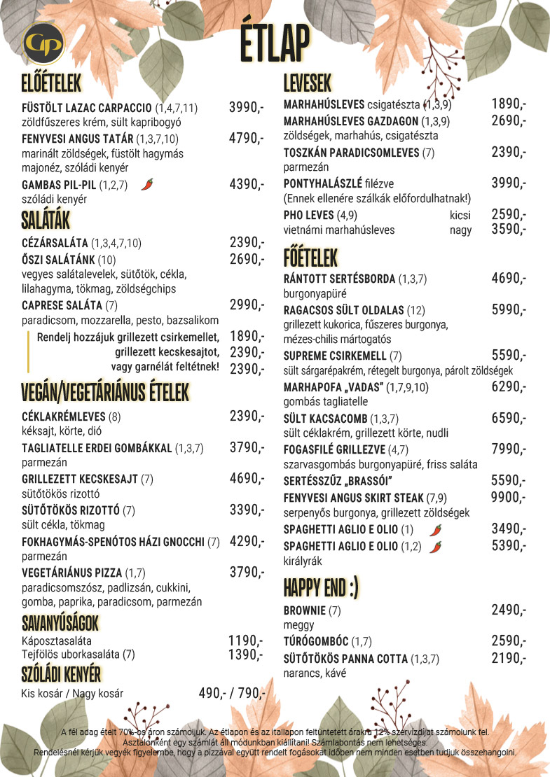 GianPiero's étlap