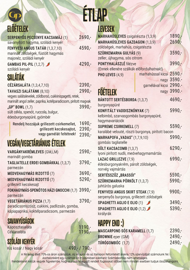 GianPiero's étlap